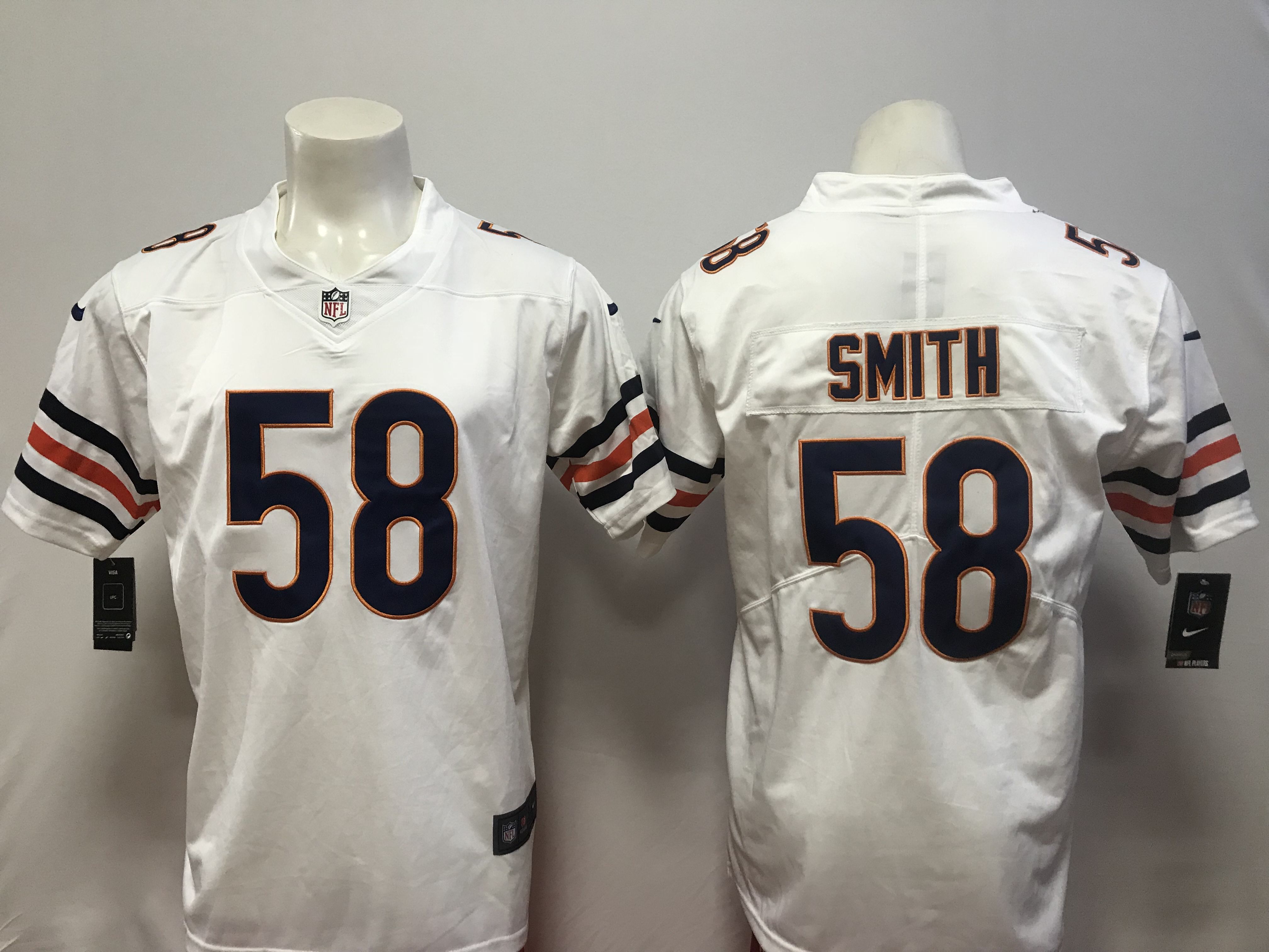 Men Chicago Bears #58 Smith White Vapor Untouchable Player Nike Limited NFL Jerseys